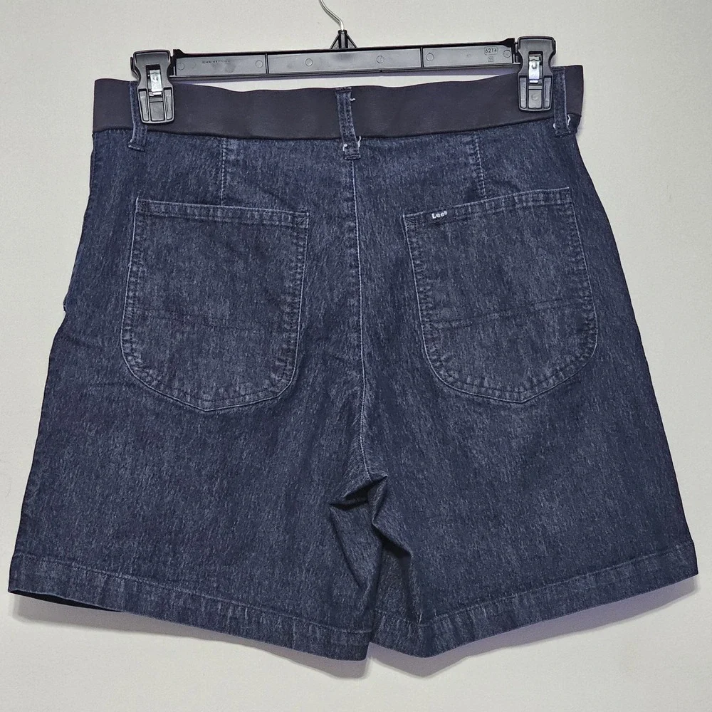 Lee Women's‎ Jeans Size 10 Blue Short Dark Wash Elastic Waistband Pockets 443226